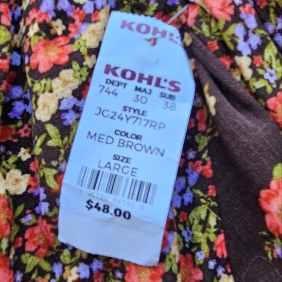 NWT Floral patchwork long-sleeved sz.L dress. - Picture 11 of 11